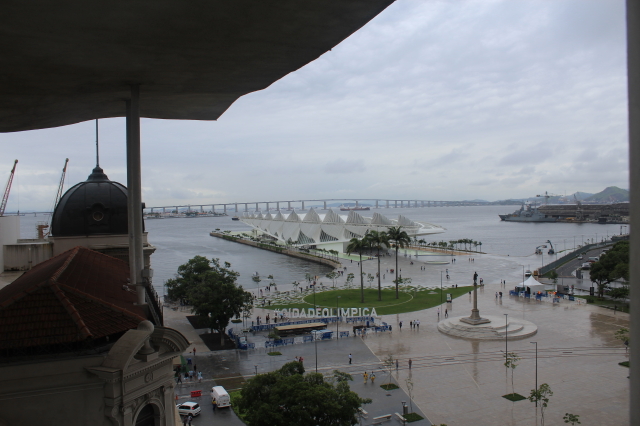 Wet afternoon in Rio, viewed from the top floor of the Arts museum.
